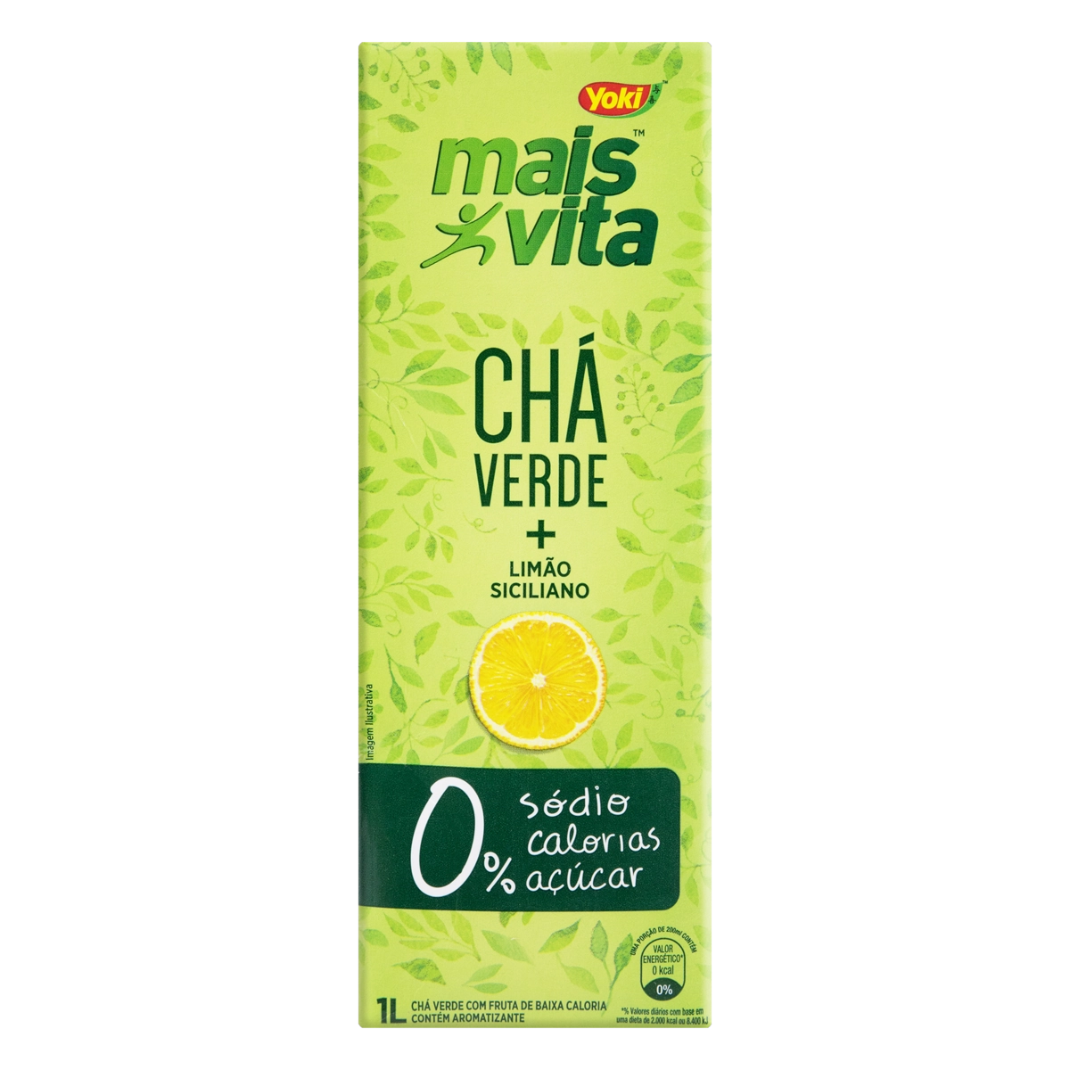 Chá Verde Limão Siciliano Zero Açúcar Yoki Mais Vita Caixa 1l