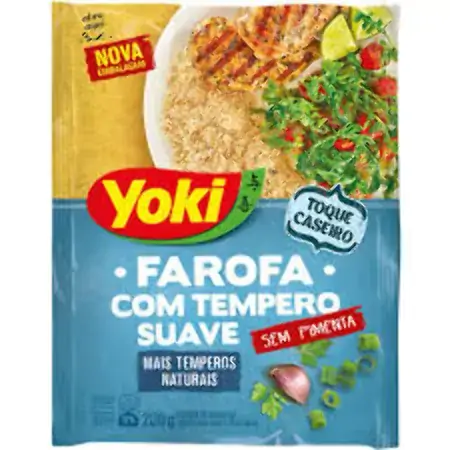 Farofa De Mandioca Com Tempero Suave Yoki Sachê 200g