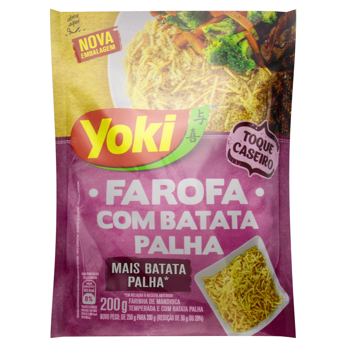 Farofa De Mandioca Com Batata Palha Yoki Sachê 200g