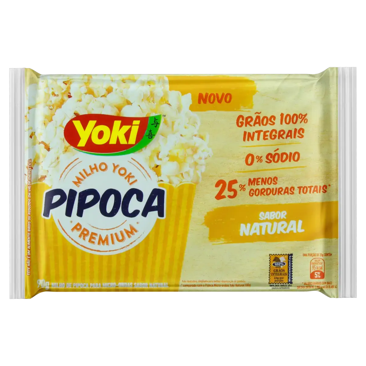 Pipoca Para Micro Ondas Natural Light Zero Sódio Yoki Pacote 90g