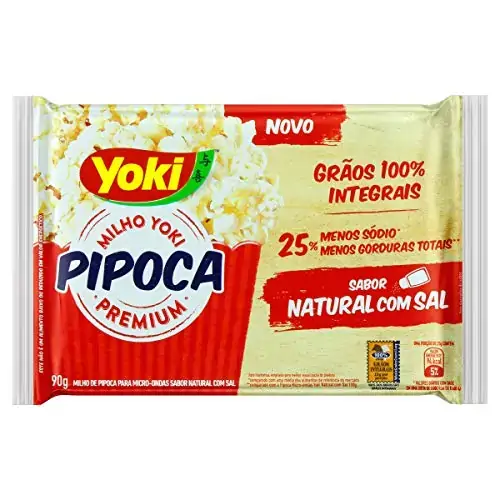 Pipoca Para Micro Ondas Natural Com Sal Light Yoki Pacote 90g