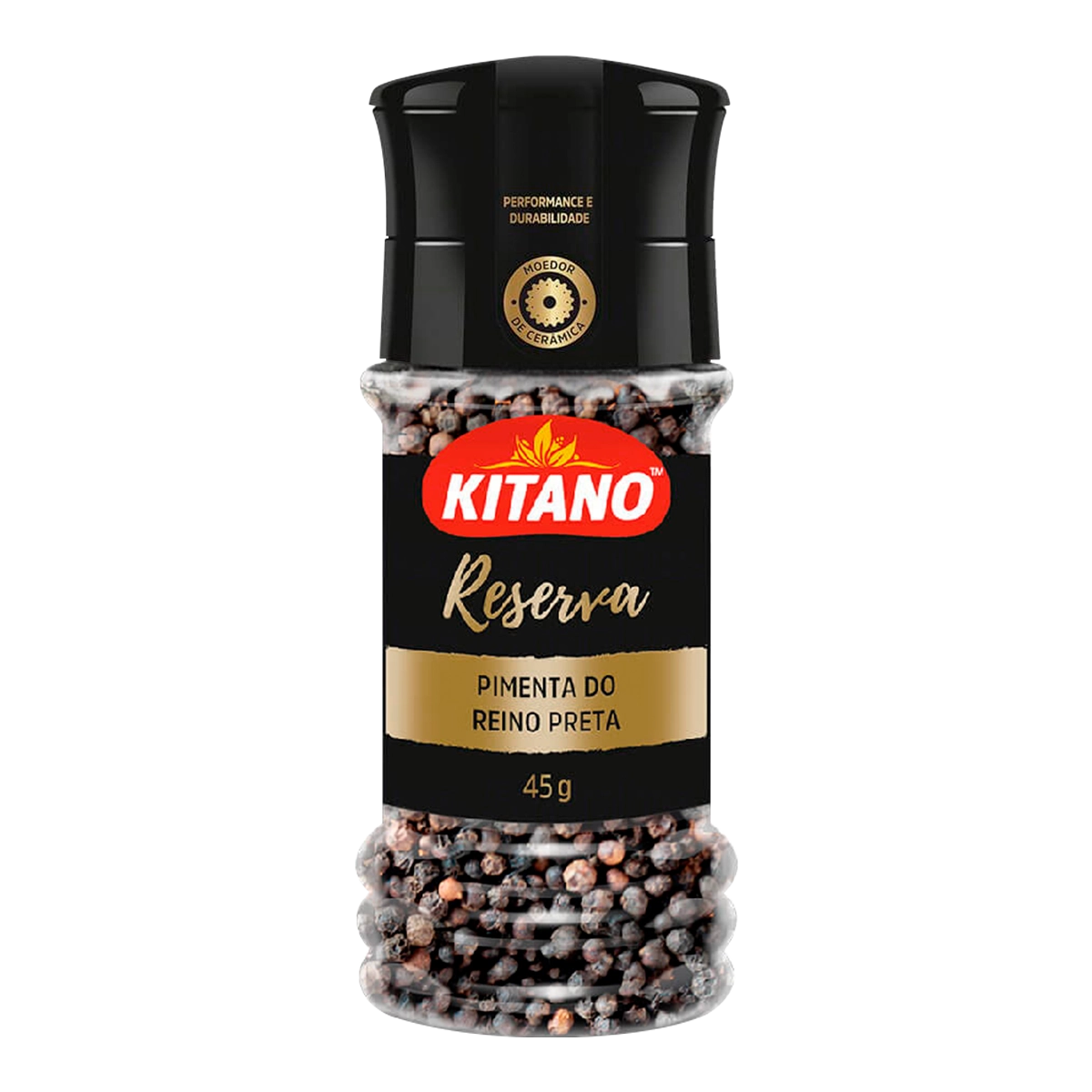 Pimenta Do Reino Preta Grãos Tipo 1 Kitano Reserva Vidro 45g