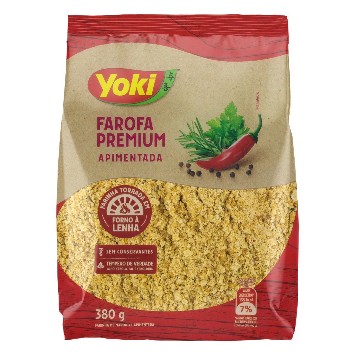 Farofa De Mandioca Apimentada Yoki Premium Pacote 380g