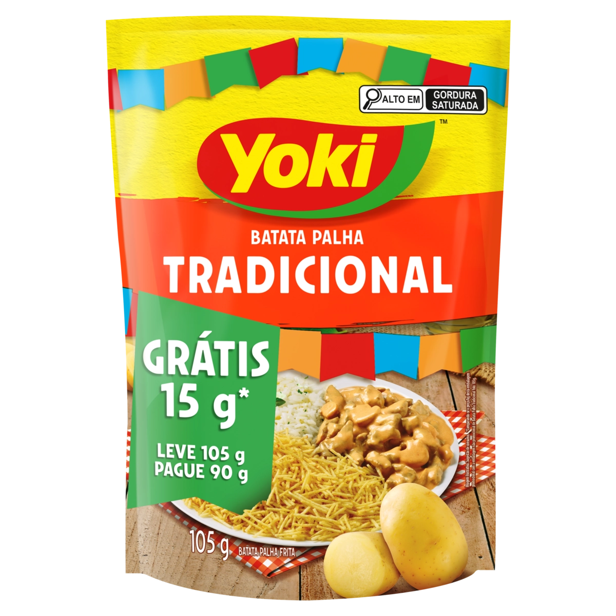 Batata Palha Tradicional Yoki Sachê Leve 105g Pague 90g