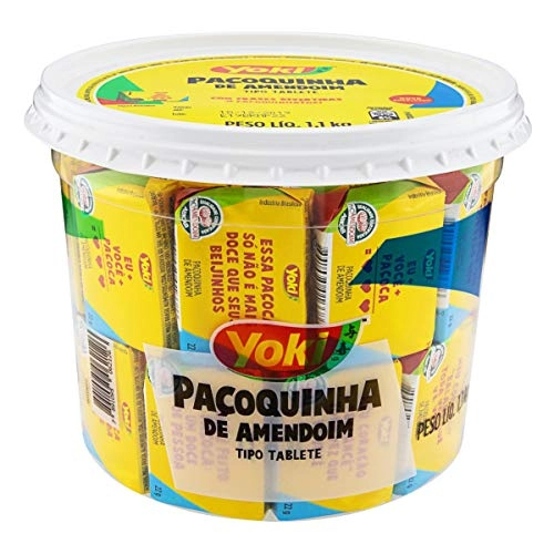 Pack Paçoquinha Tablete Yoki Pote 1,1kg 50 Unidades