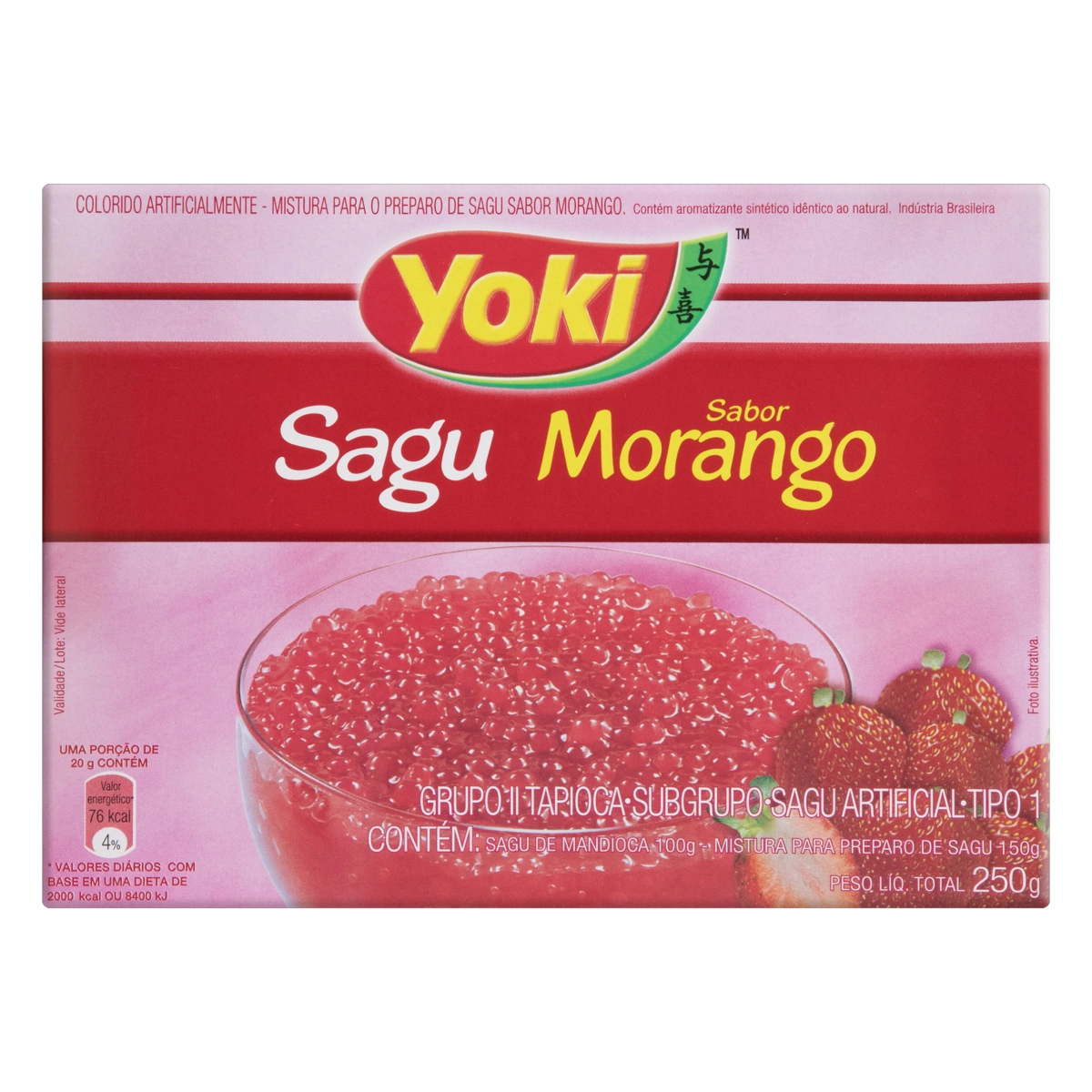 Mistura Para Sagu Tipo 1 Morango Yoki Caixa 250g