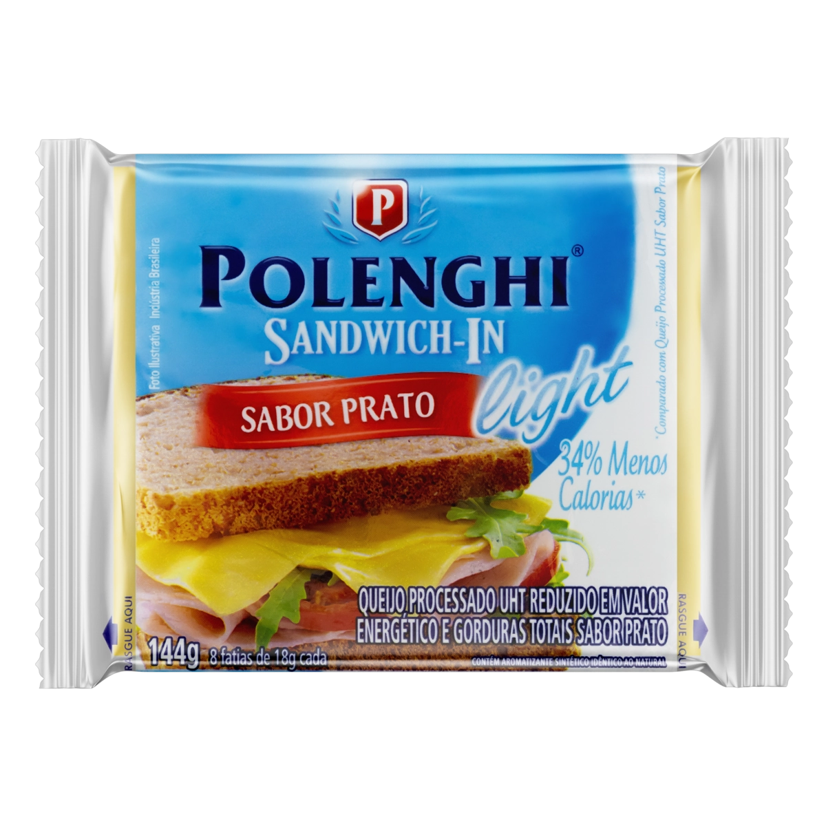 Queijo Processado Uht Prato Light Polenghi Sandwich In 144g