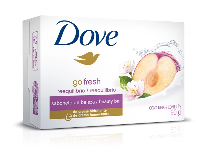 Sabonete Barra Reequilíbrio Ameixa E Flor De Cerejeira Dove Go Fresh Caixa 90g