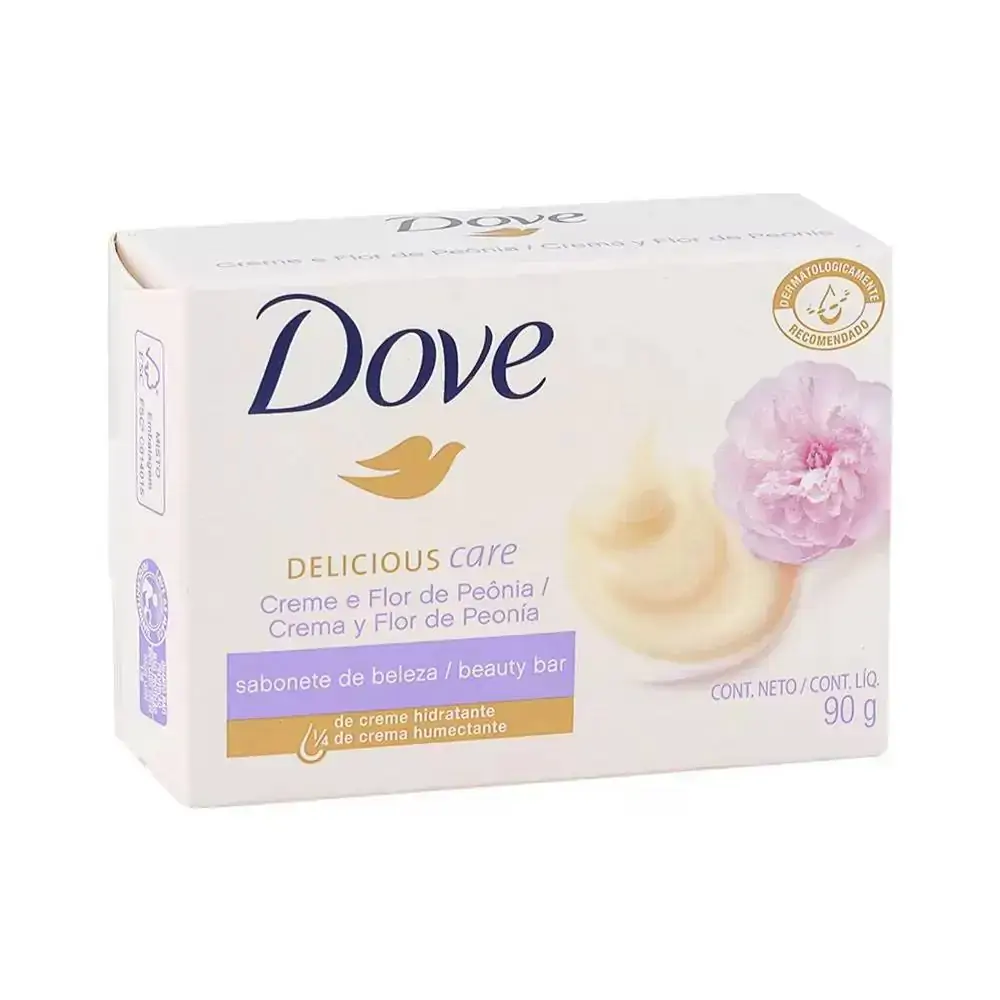 Sabonete Barra Creme E Flor De Peônia Dove Delicious Care Caixa 90g