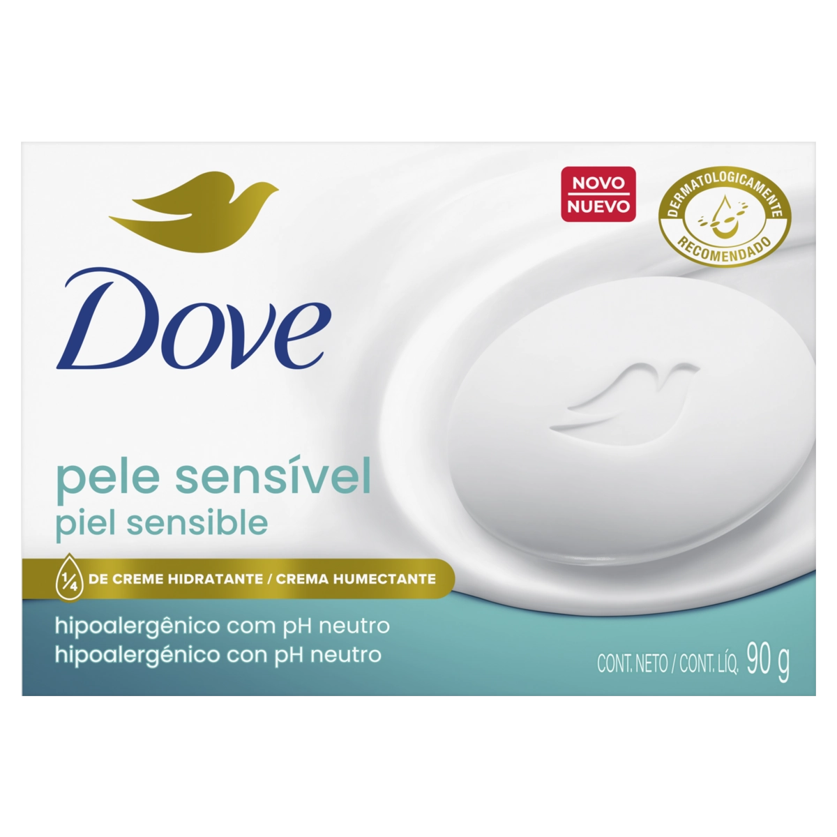 Sabonete Barra Dove Pele Sensível Caixa 90g