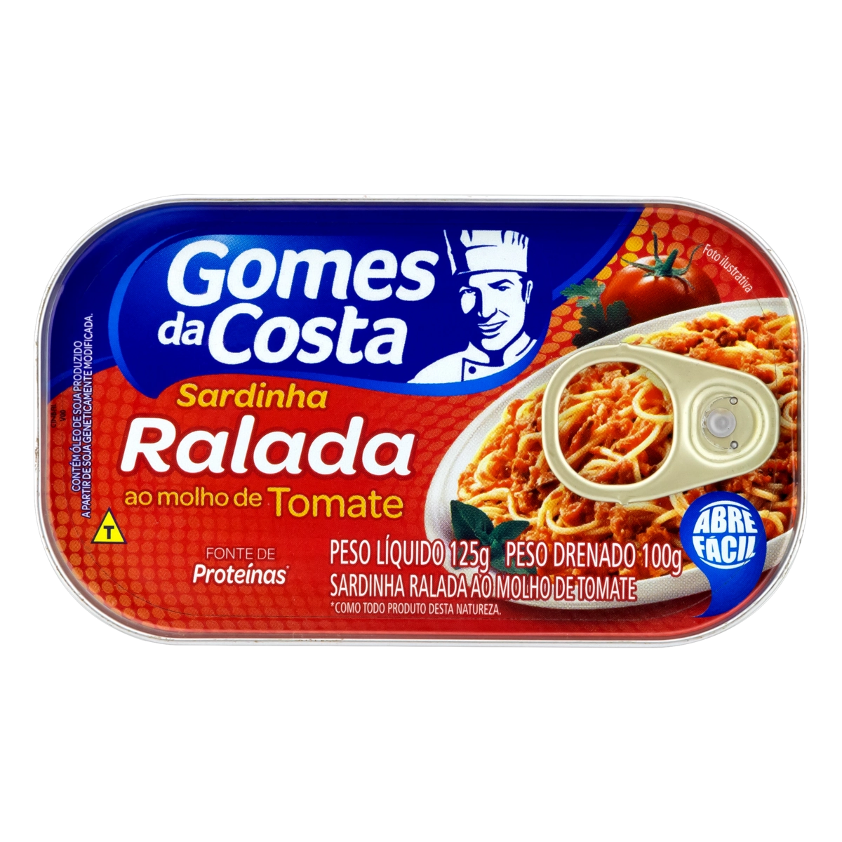 Sardinha Ralada Ao Molho De Tomate Gomes Da Costa Lata 100g