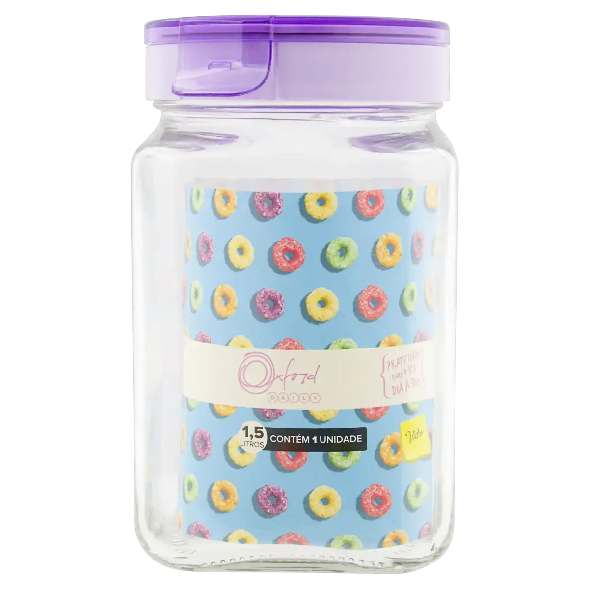 Pote Hermético Vidro Roxo 1,5l Oxford Daily