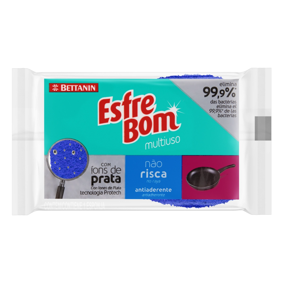 Esponja Azul Não Risca Antiaderente Esfrebom