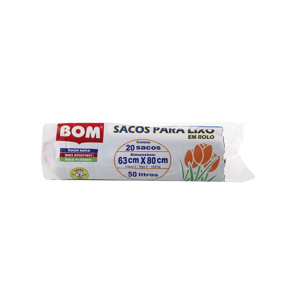 Saco Lixo Bom Roll 50l Azul