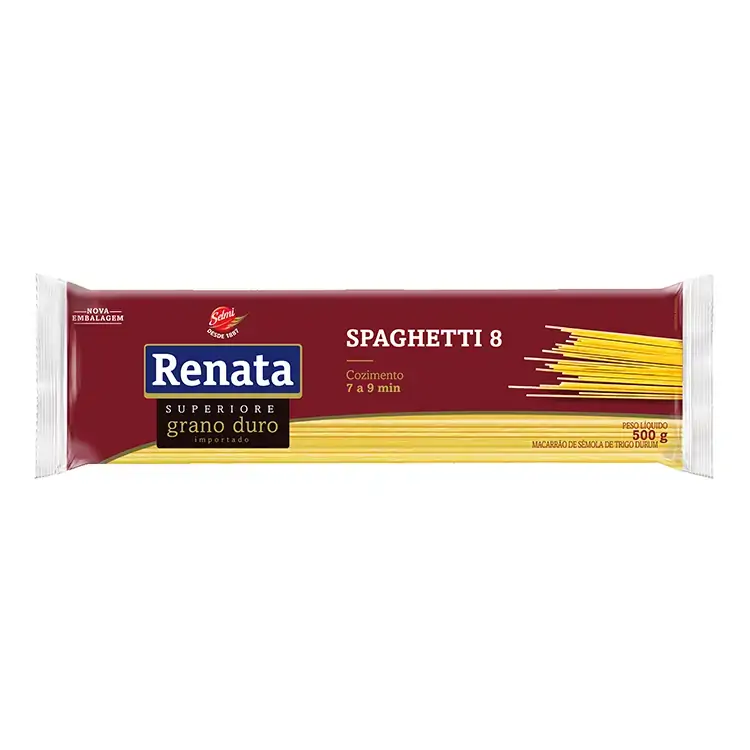 Macarrão De Sêmola De Trigo Grano Duro Espaguete 8 Renata Superiore Pacote 500g