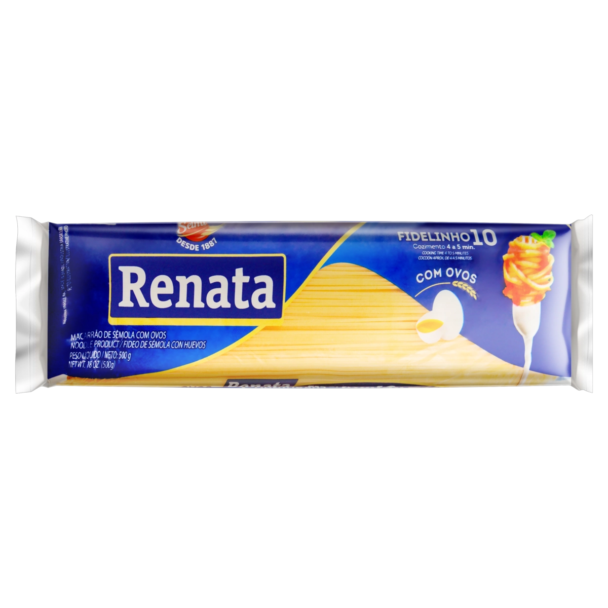 Macarrão De Sêmola Com Ovos Fidelinho 10 Renata Pacote 500g