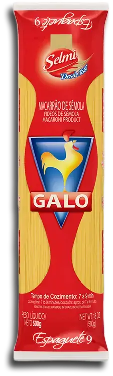 Macarrão De Sêmola Espaguetinho 9 Galo Pacote 500g