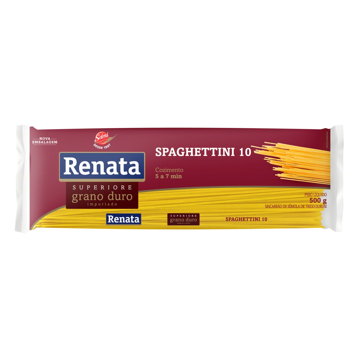 Macarrão De Sêmola De Trigo Grano Duro Spaghettini 10 Renata Superiore Pacote 500g