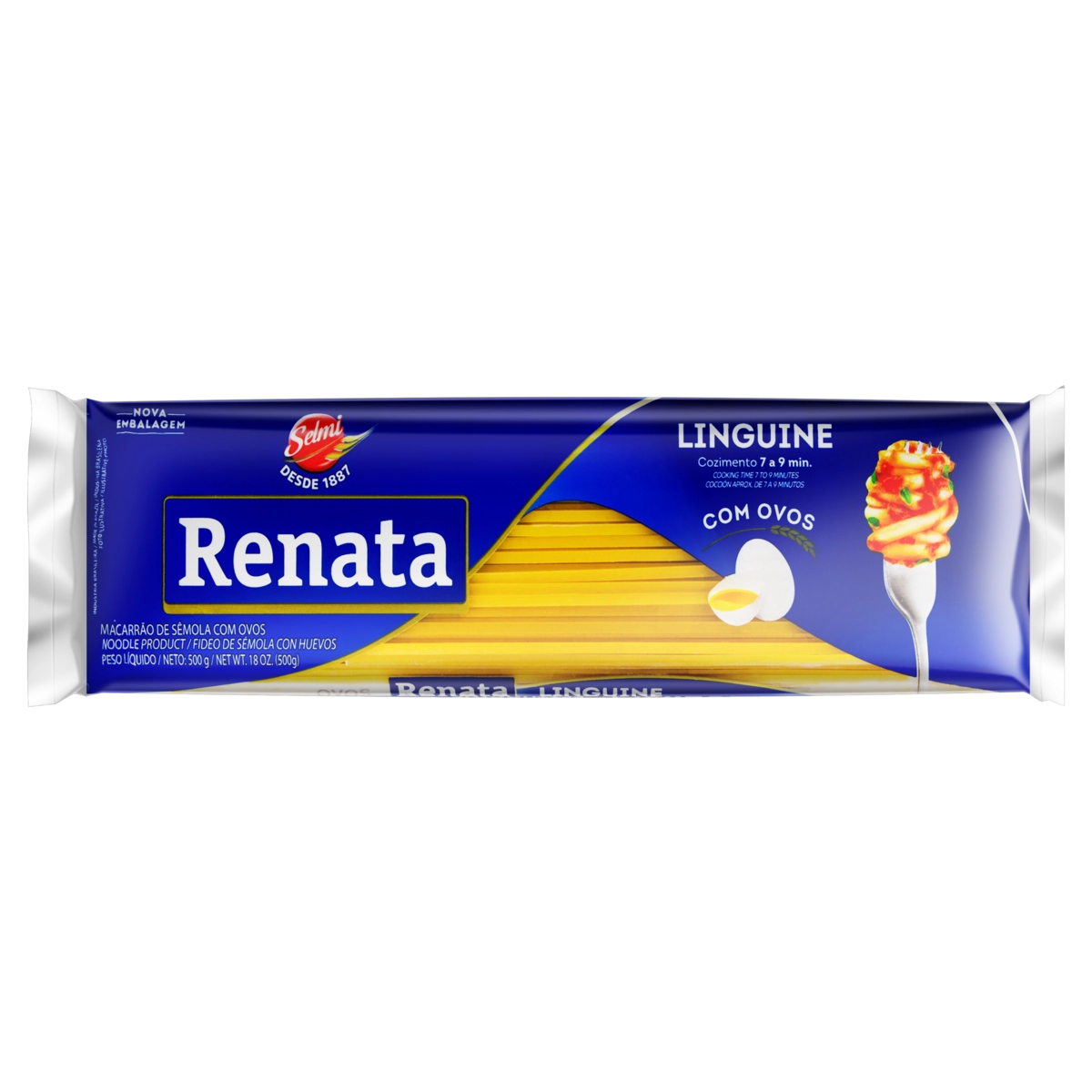 Macarrão De Sêmola Com Ovos Linguine Renata Pacote 500g