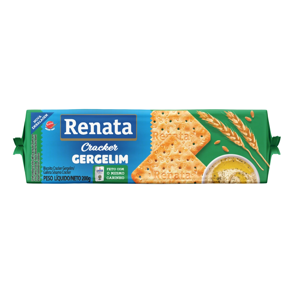 Biscoito Cream Cracker Com Gergelim Renata Pacote 200g