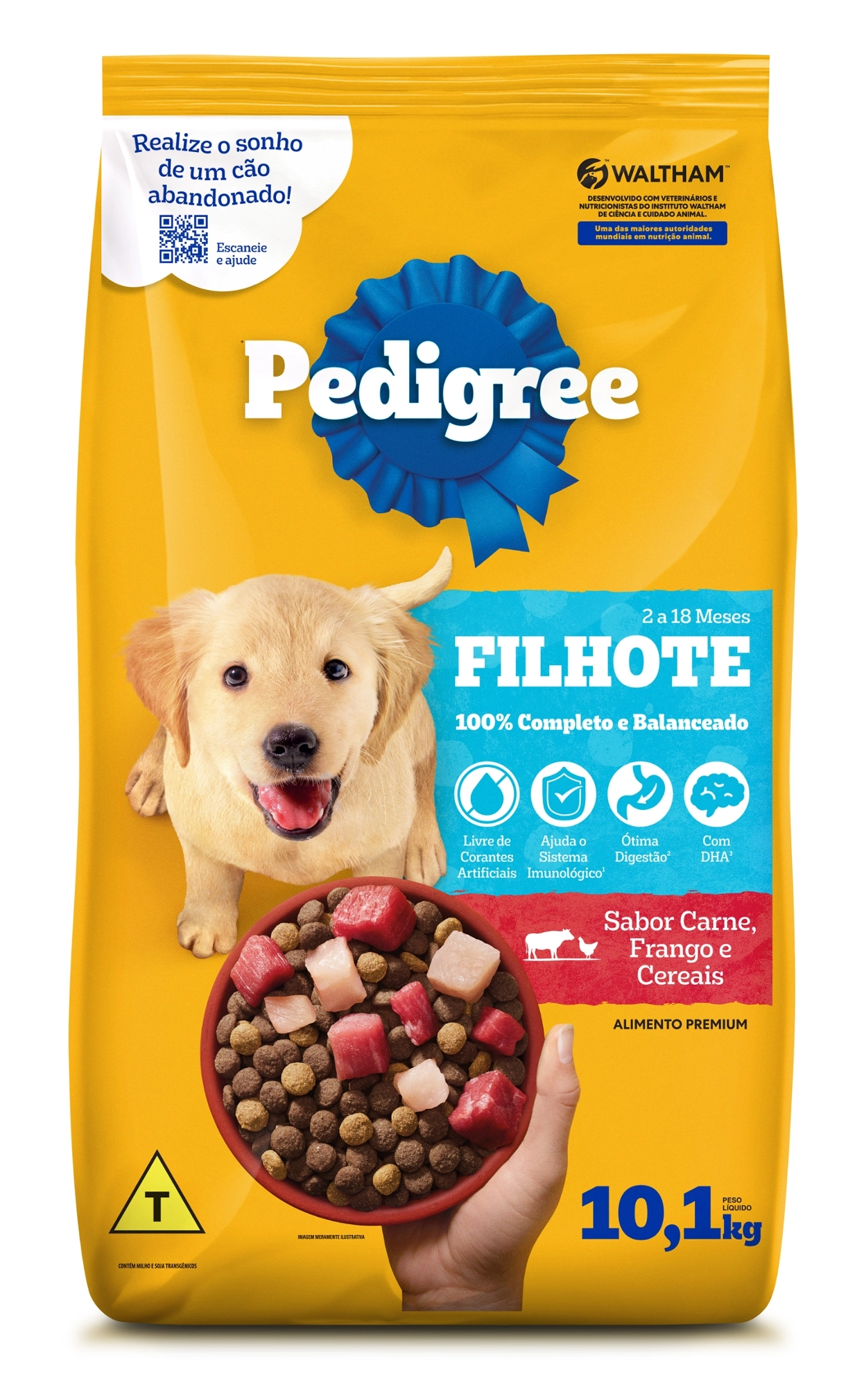 Alimento Para Cães Filhotes Carne, Frango E Cereais Pedigree Pacote 10,1kg