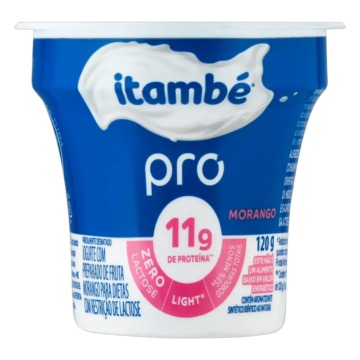 Iogurte Parcialmente Desnatado Morango Light Zero Lactose Itambé Pro Copo 120g