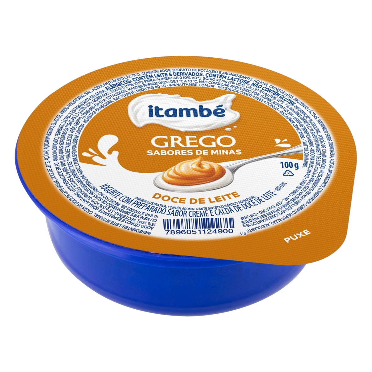 Iogurte Integral Grego Calda Doce De Leite Itambé Sabores De Minas Pote 100g