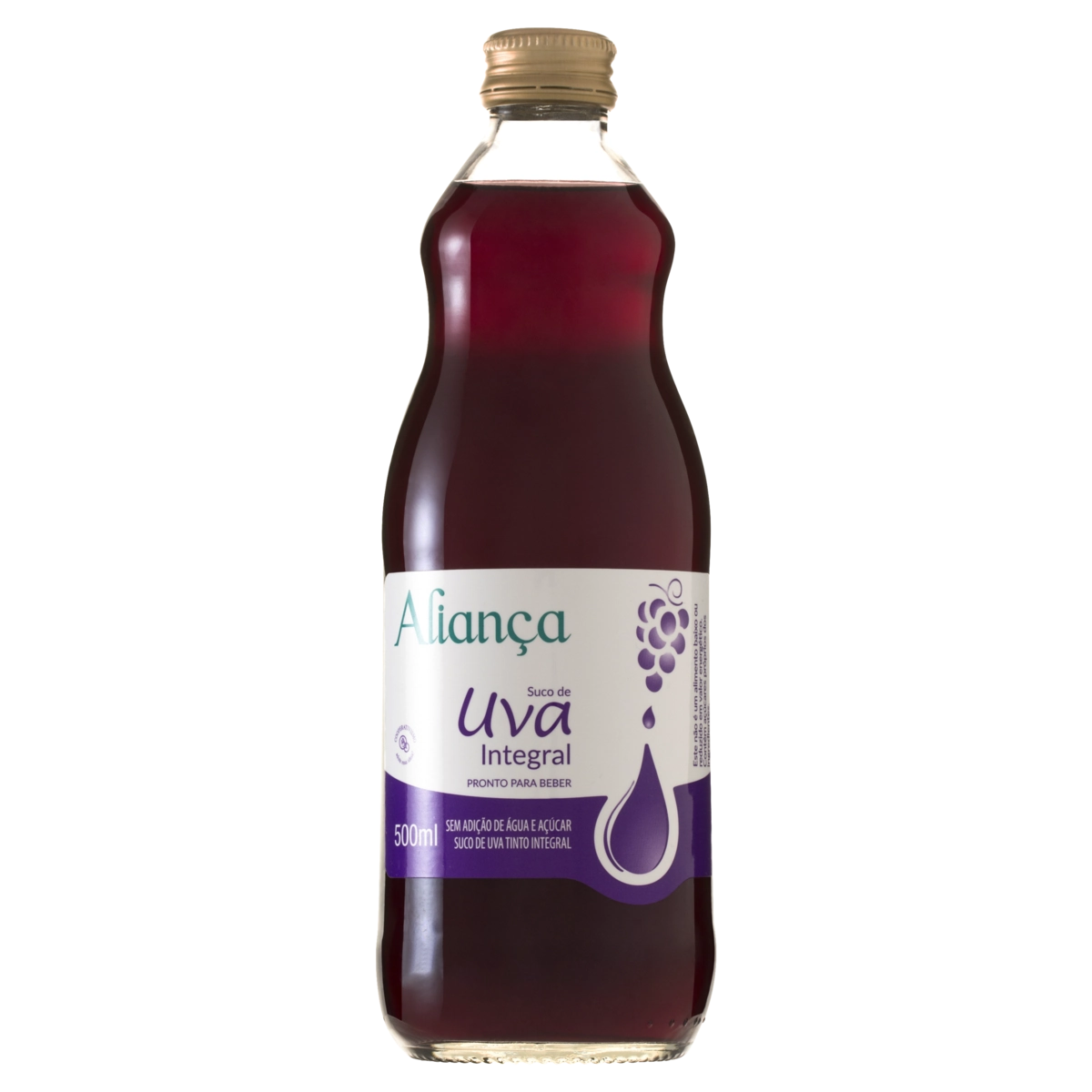 Suco Integral Uva Tinto Aliança Garrafa 500ml