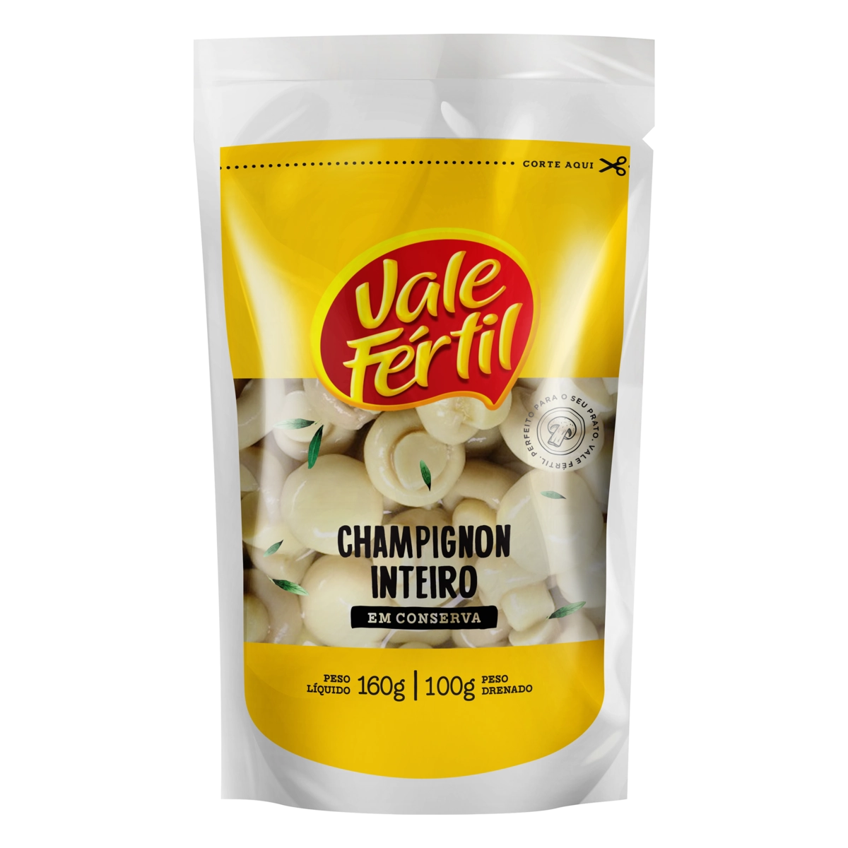 Cogumelo Champignon Em Conserva Inteiro Vale Fértil Sachê 100g