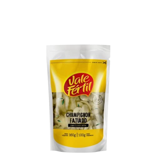 Cogumelo Champignon Em Conserva Fatiado Vale Fértil Sachê 100g
