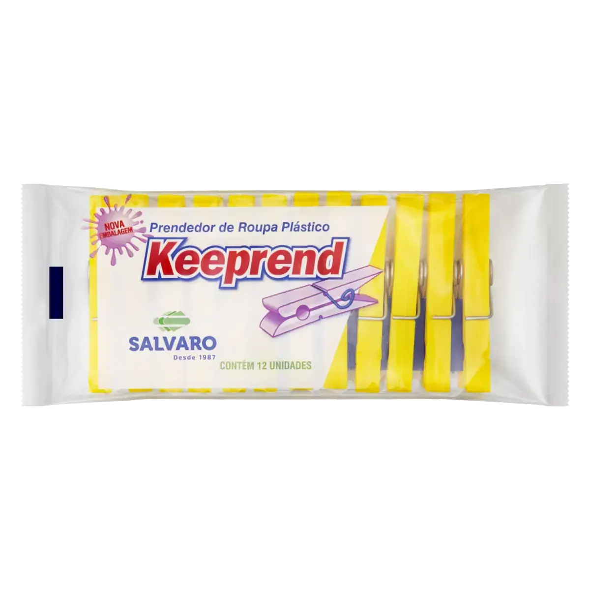 Prendedor De Roupa Plástico Keeprend 12 Unidades