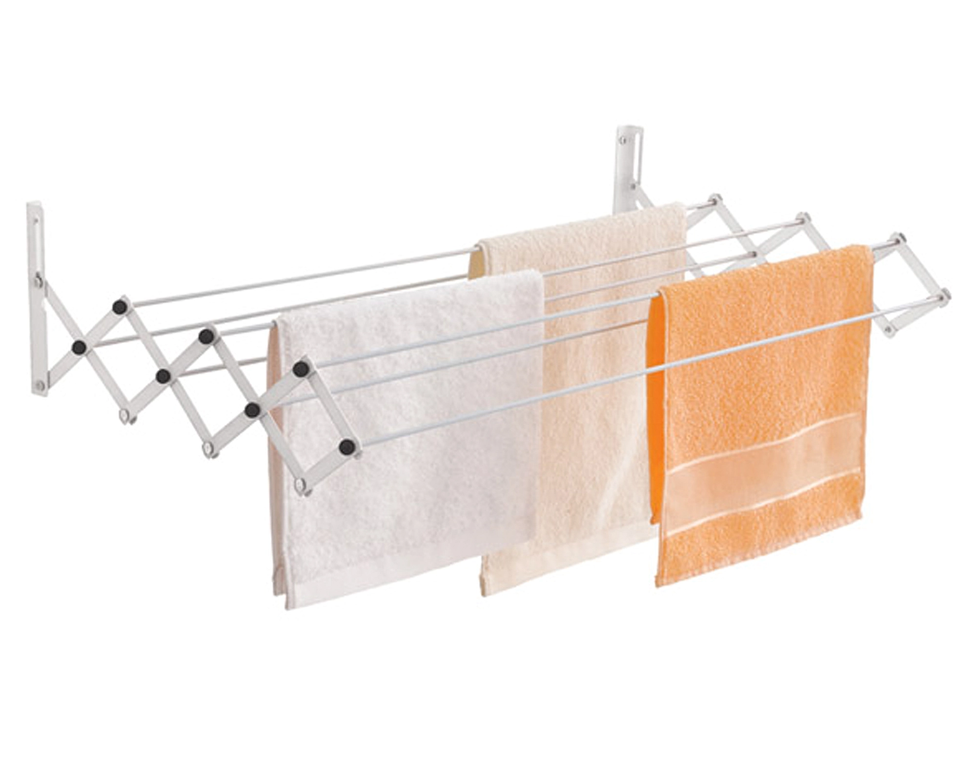 Varal De Parede Maxeb Sanfonado 100cm Aço Branco