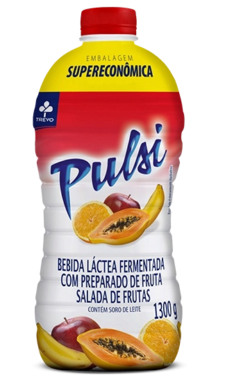Bebida Láctea Fermentada Salada De Frutas Pulsi Garrafa 1,1kg Embalagem Supereconômica