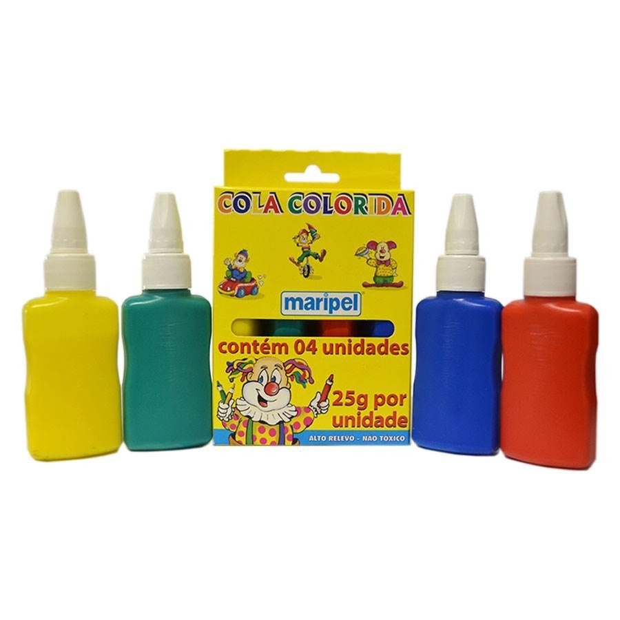 Pap.cola Colorida Maripel C/4 Cores