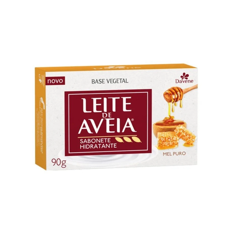 Sabonete Barra Vegetal Mel Puro Davene Leite De Aveia Clássico Caixa 90g