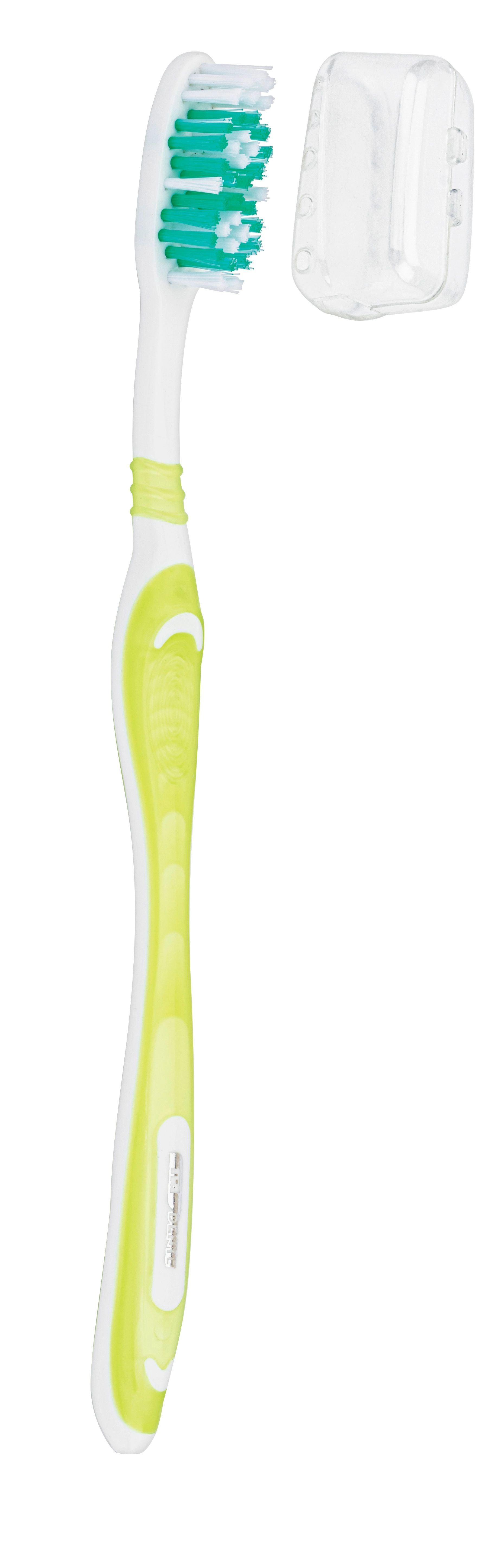 Escova Dental Tri Dente Adulto C/protege E Limpa Ref:ed71 1un