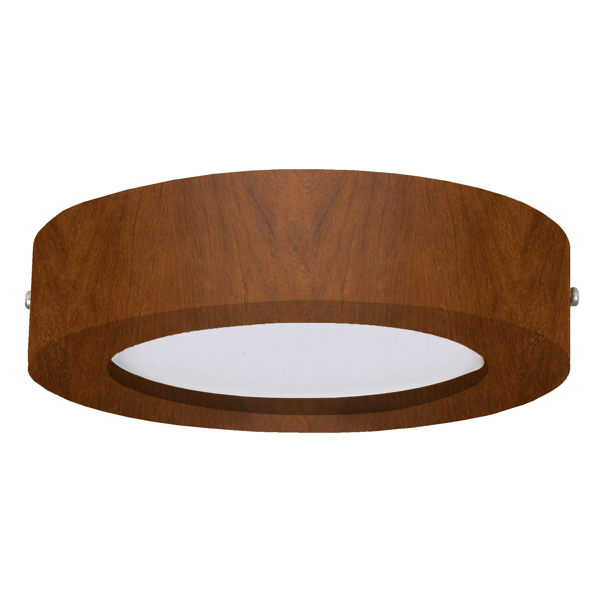 Plafon Wood Madeira Redondo Led 18w Bivolt Mel -branco Quente