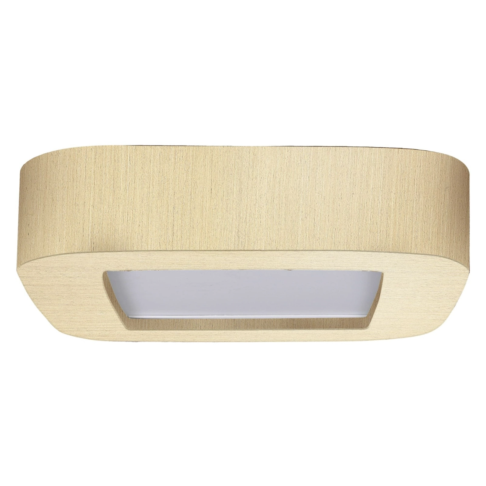 Plafon Wood Madeira Quadrado Arredondado Led 12w Bivolt Marfim - Branco Quente