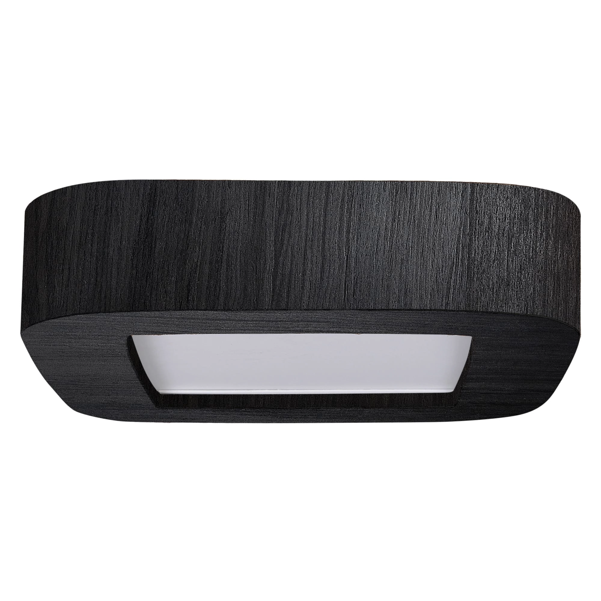 Plafon Wood Madeira Quadrado Arredondado Led 18w Bivolt Preto - Branco Frio