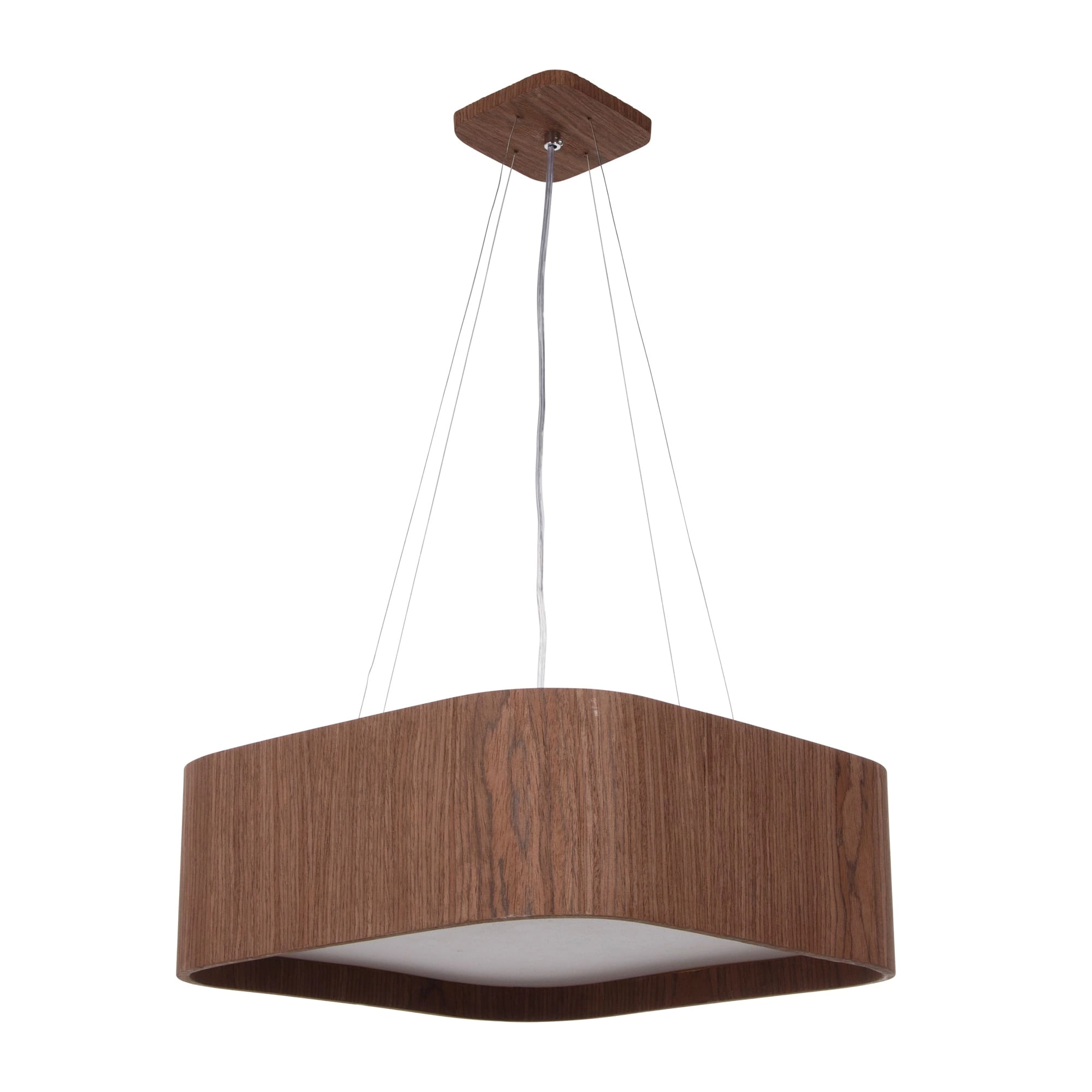 Pendente Madeira Quadrado Arredondado 60x60cm Imbuia