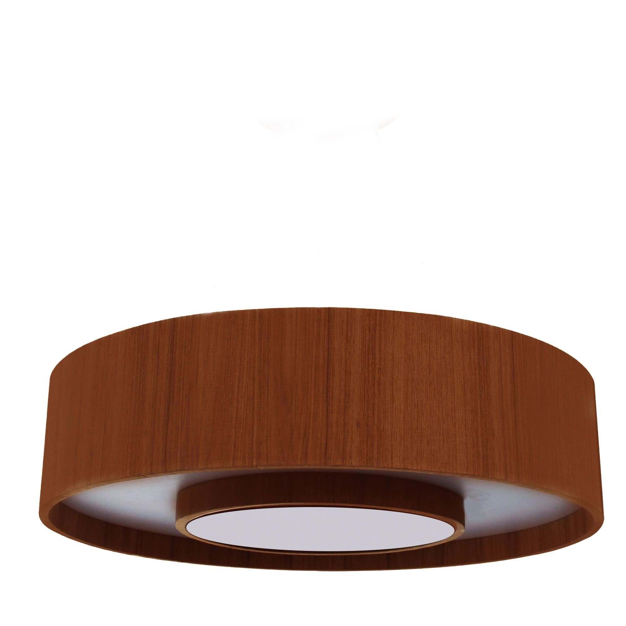 Plafon Madeira Redondo Anel 60cm - 8 Luzes Mel