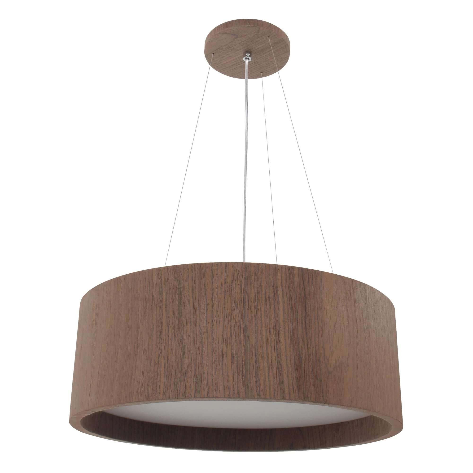 Pendente Wood Redondo 35cm - 3 Luzes E27 - Imbuia