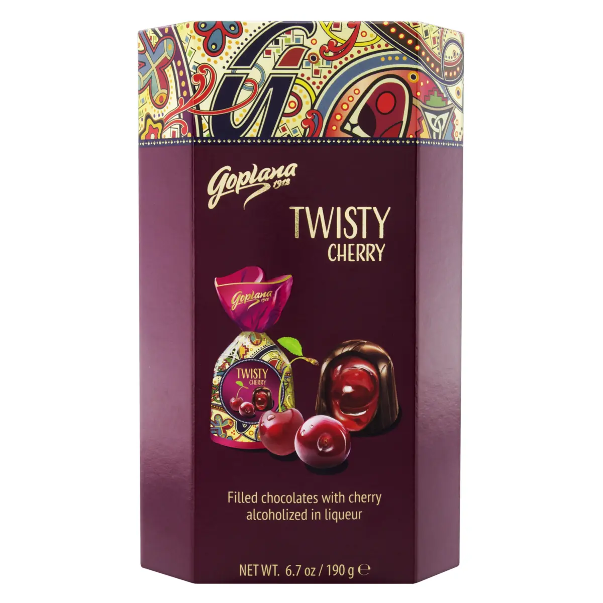Bombom Chocolate Com Cereja Alcoolizada Em Licor Goplana Caixa 190g