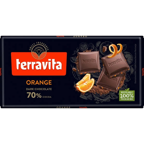 Chocolate 70 Cacau Com Laranja Terravita Cartucho 100g