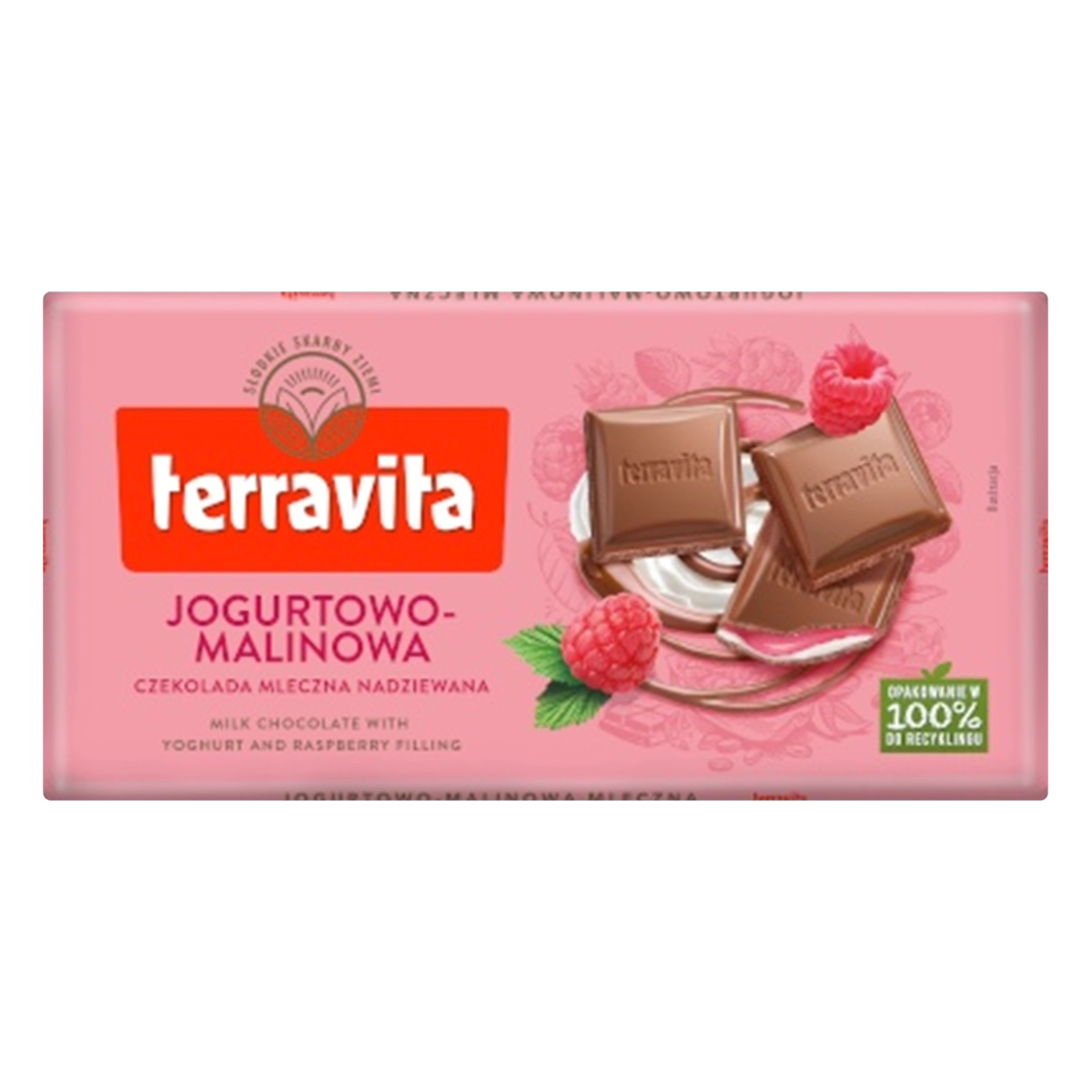 Chocolate Ao Leite Com Iogurte De Framboesa Terravita Cartucho 100g