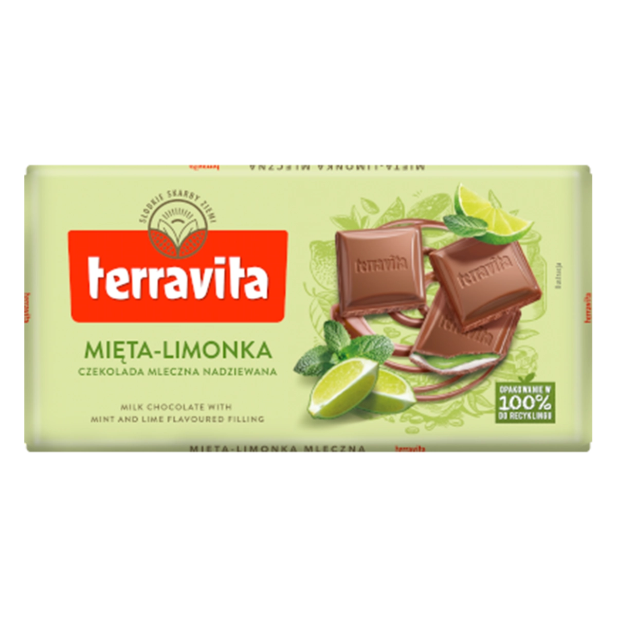 Chocolate Ao Leite Com Limão E Menta Terravita Cartucho 100g