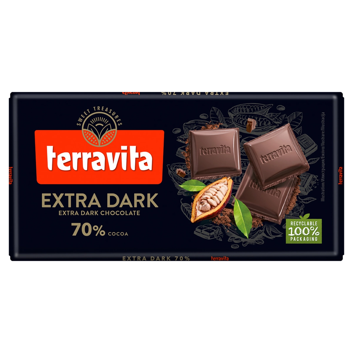 Chocolate 70 Cacau Extra Dark Terravita Cartucho 100g