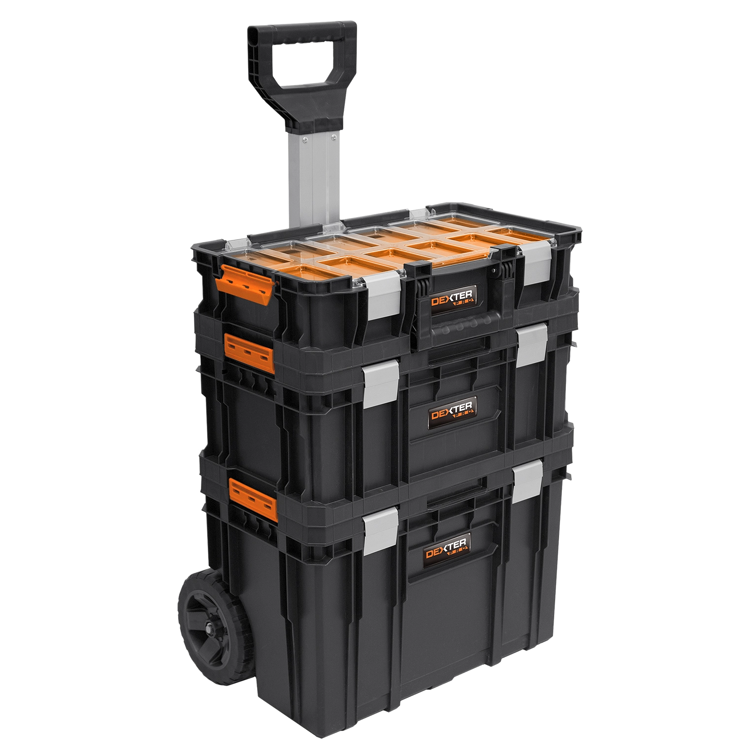 Carrinho Modular de Ferramentas Dexter Pro 67x38x52,6cm 78L em Plástico com Rodas