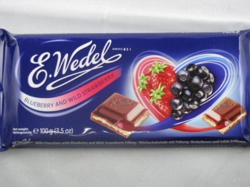 E. Wedel Milk Chocolate With Blueberry And Wild Strawberry Filling 100g