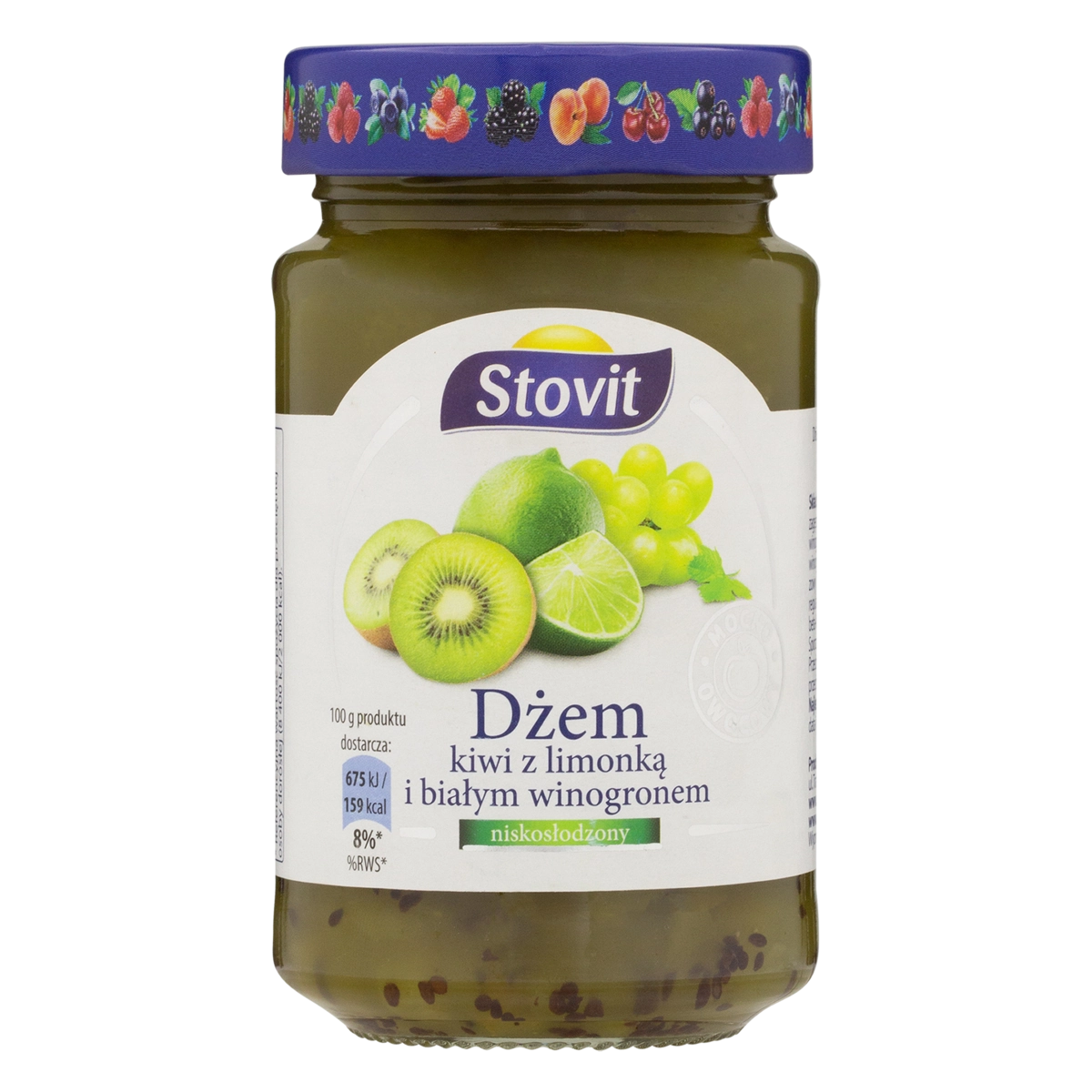 Geleia Kiwi Com Limão E Uvas Brancas Stovit Vidro 260g